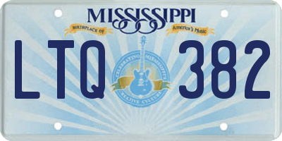 MS license plate LTQ382