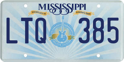 MS license plate LTQ385