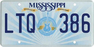 MS license plate LTQ386