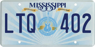 MS license plate LTQ402