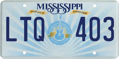 MS license plate LTQ403