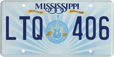 MS license plate LTQ406