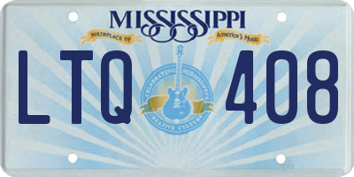 MS license plate LTQ408