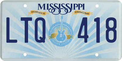 MS license plate LTQ418