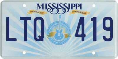MS license plate LTQ419