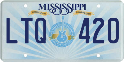 MS license plate LTQ420