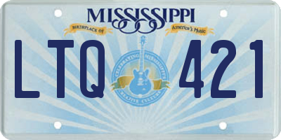MS license plate LTQ421