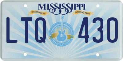 MS license plate LTQ430