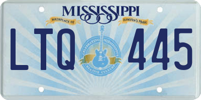 MS license plate LTQ445