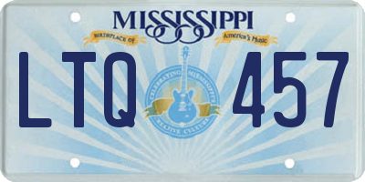 MS license plate LTQ457