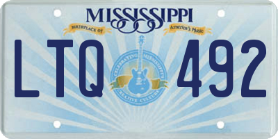 MS license plate LTQ492