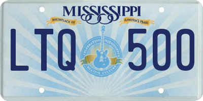MS license plate LTQ500
