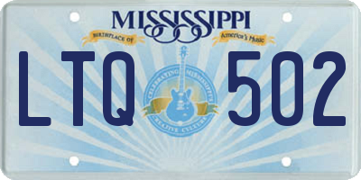 MS license plate LTQ502