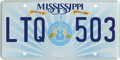 MS license plate LTQ503