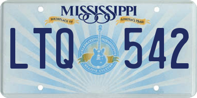 MS license plate LTQ542