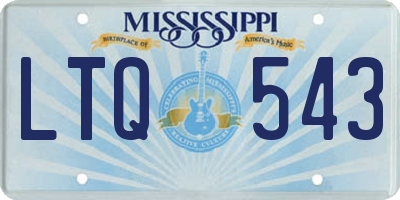 MS license plate LTQ543