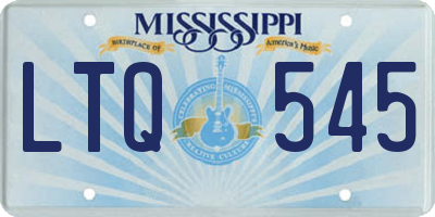 MS license plate LTQ545