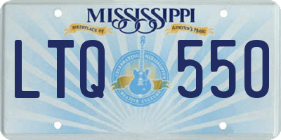 MS license plate LTQ550