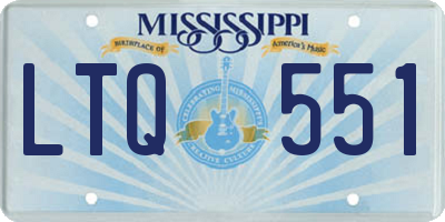 MS license plate LTQ551