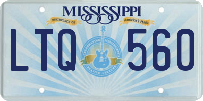 MS license plate LTQ560