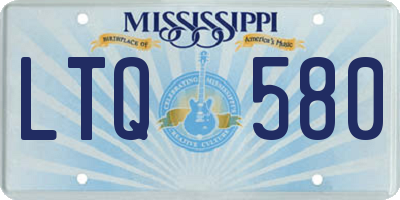 MS license plate LTQ580