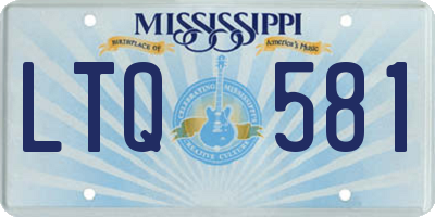 MS license plate LTQ581