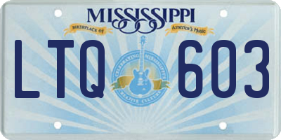 MS license plate LTQ603