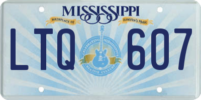 MS license plate LTQ607