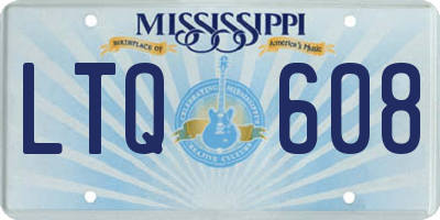 MS license plate LTQ608