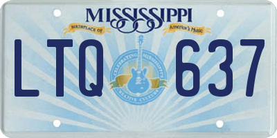 MS license plate LTQ637