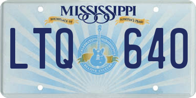 MS license plate LTQ640