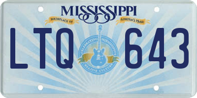 MS license plate LTQ643