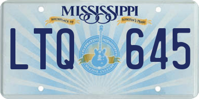 MS license plate LTQ645