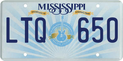MS license plate LTQ650