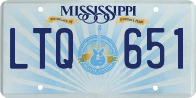 MS license plate LTQ651