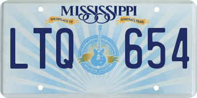 MS license plate LTQ654