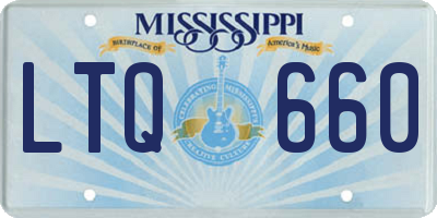 MS license plate LTQ660