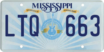 MS license plate LTQ663