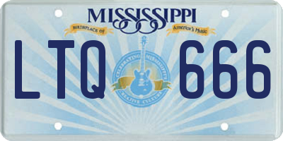 MS license plate LTQ666