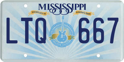 MS license plate LTQ667