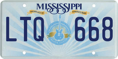 MS license plate LTQ668