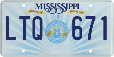 MS license plate LTQ671