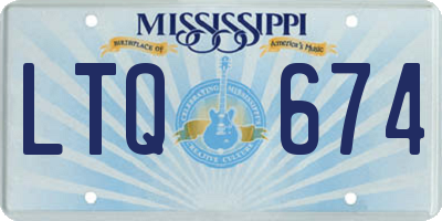 MS license plate LTQ674