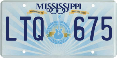 MS license plate LTQ675