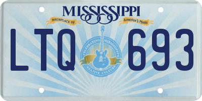 MS license plate LTQ693