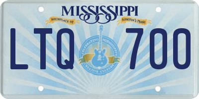 MS license plate LTQ700