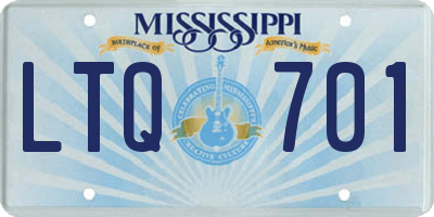 MS license plate LTQ701