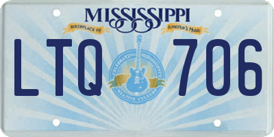 MS license plate LTQ706