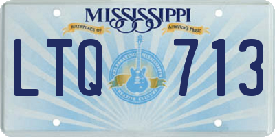 MS license plate LTQ713