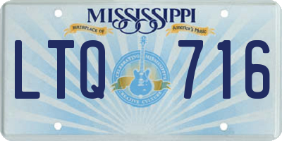 MS license plate LTQ716